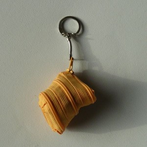 Porte-clefs en zip abricot