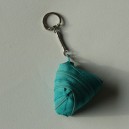 Porte-clefs en zip vert émeraude